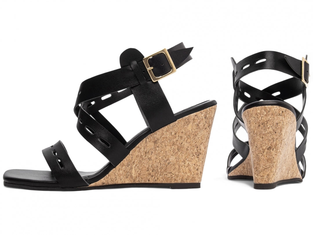 Sandália Anabela Fivela Rustica - Conforto com Design Marcante