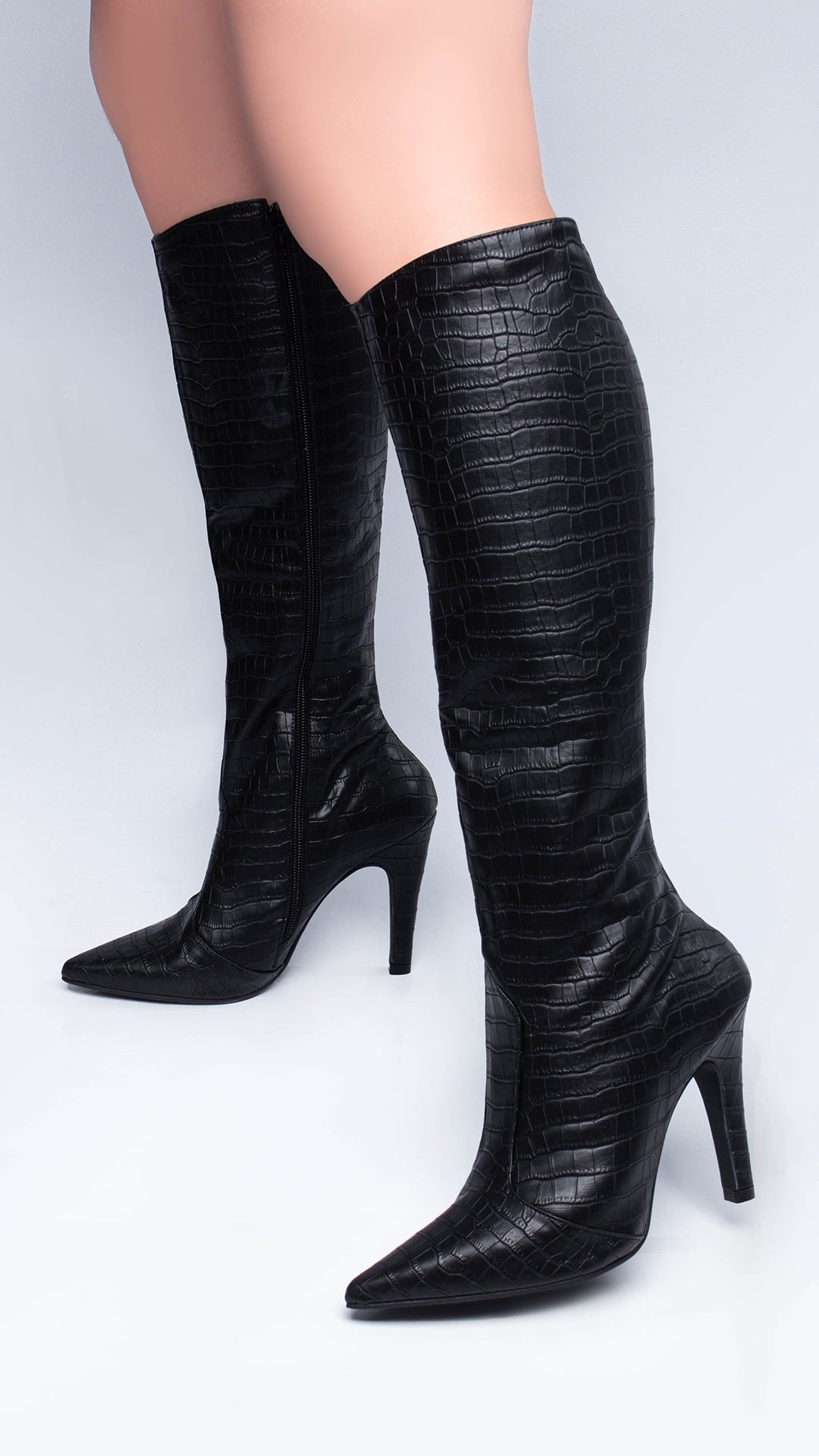 Bota Luxe Preta Torrícella - Cano Alto Liso - Bico Fino