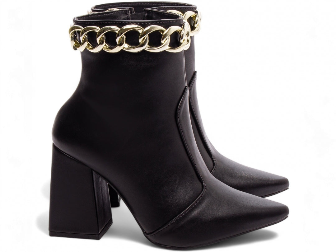 Bota Unique Torrícella - Pulseira com Corrente Dourada -Bico Fino