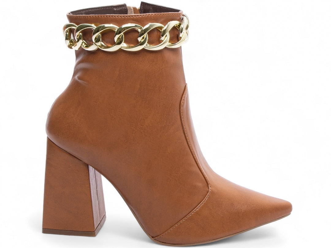 Bota Unique Torrícella - Pulseira com Corrente Dourada -Bico Fino
