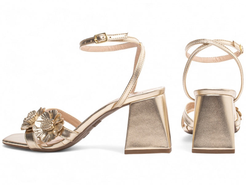 Floral Ouro Torrícella - Ideal para eventos diurnos ou looks casuais sofisticados.