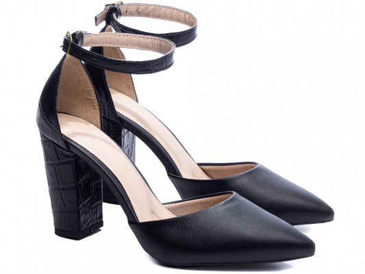 Croco Noir  Torrícella - Perfeita para eventos noturnos ou looks formais com personalidade.