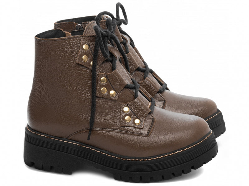 Bota Coturno Torrícella - Sola Tratorada - Couro