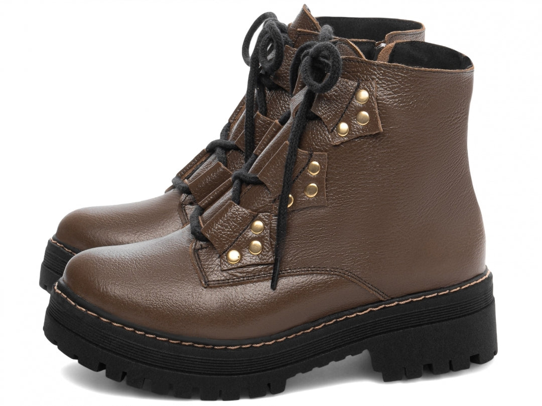Bota Coturno Torrícella - Sola Tratorada - Couro