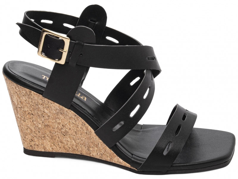 Sandália Anabela Fivela Rustica - Conforto com Design Marcante