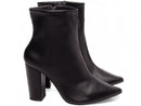 Bota Preta Elegance Torrícella - Zíper interno na cor Preto - Cano Curto