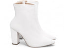 Bota Branca Elegance Torrícella - Zíper interno na cor Branco - Cano Curto