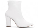 Bota Branca Elegance Torrícella - Zíper interno na cor Branco - Cano Curto