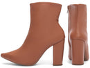 Bota Caramelo Elegance Torrícella - Zíper interno na cor Caramelo - Cano Curto