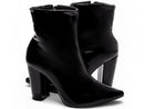 Bota Preto Verniz Elegance Torrícella - Zíper interno na cor Preto - Cano Curto