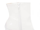 Bota  Verniz Branco Elegance Torricella - Zíper interno na cor Branco - Cano Curto