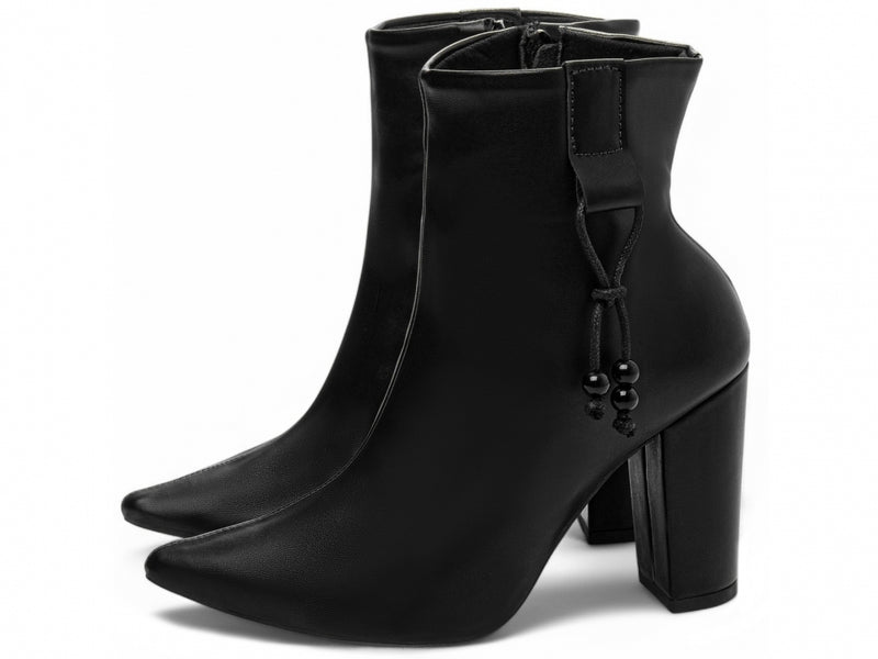 Bota  Lacinho de Cordão Torrícella - Cano Curto - Bico Fino