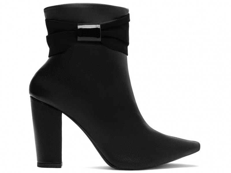 Bota Preta Luxe Torrícella - Lacinho Preto - Bico Fino
