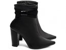 Bota Preta Luxe Torrícella - Lacinho Preto - Bico Fino
