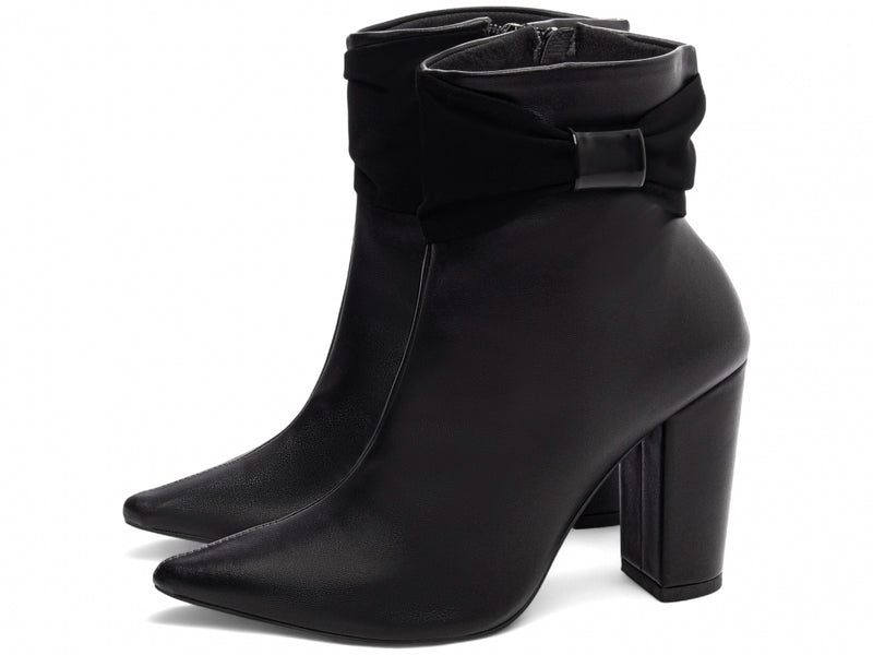 Bota Preta Luxe Torrícella - Lacinho Preto - Bico Fino