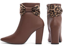 Bota Marrom Café Luxe Torrícella - Lacinho de Onça - Bico Fino