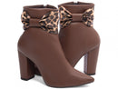 Bota Marrom Café Luxe Torrícella - Lacinho de Onça - Bico Fino