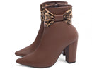 Bota Marrom Café Luxe Torrícella - Lacinho de Onça - Bico Fino