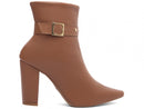 Bota Fivela Dourada Caramelo Torrícella - Cano Curto - Bico Fino