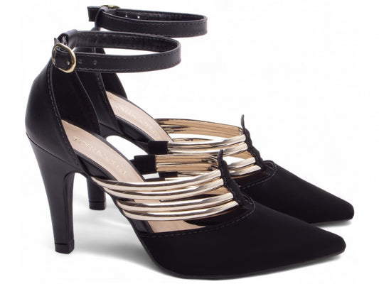 Sapato Scarpin - Com Tiras em Verniz
