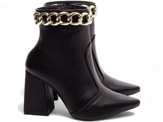 Bota Unique Torrícella - Pulseira com Corrente Dourada -Bico Fino