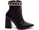Bota Unique Torrícella - Pulseira com Corrente Dourada -Bico Fino