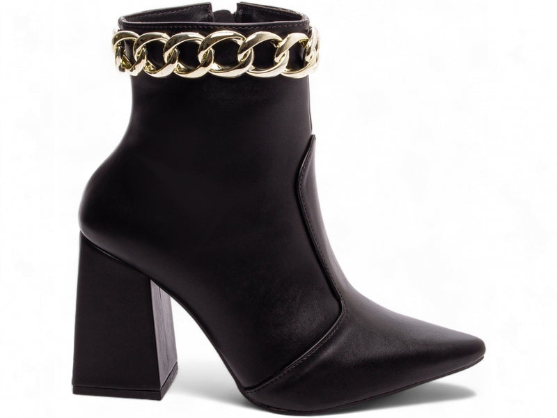 Bota Unique Torrícella - Pulseira com Corrente Dourada -Bico Fino