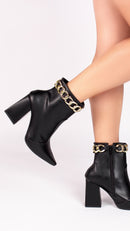 Bota Unique Torrícella - Pulseira com Corrente Dourada -Bico Fino