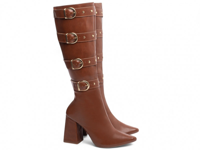 Bota Cano Alto Torrícella - Quatro Fivelas - Bico Fino