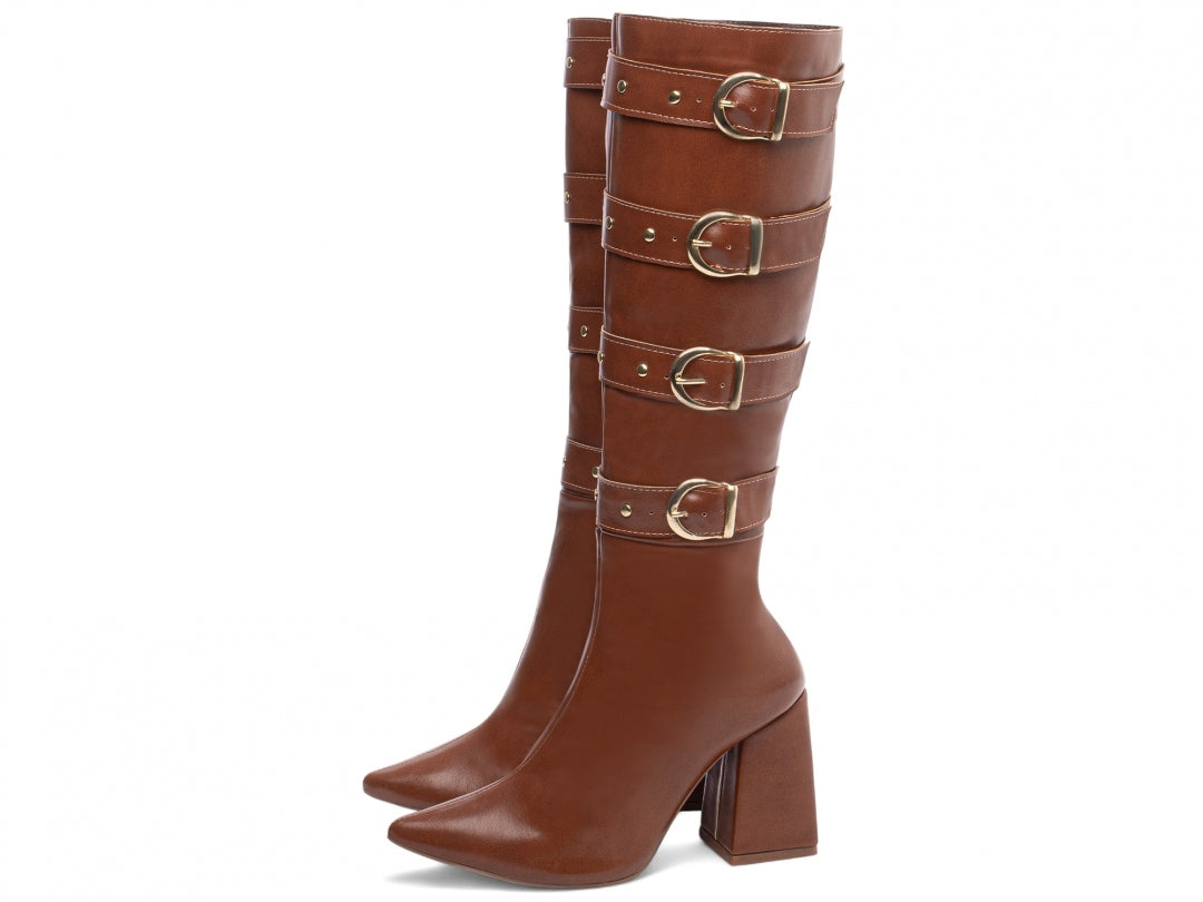 Bota Cano Alto Torrícella - Quatro Fivelas - Bico Fino