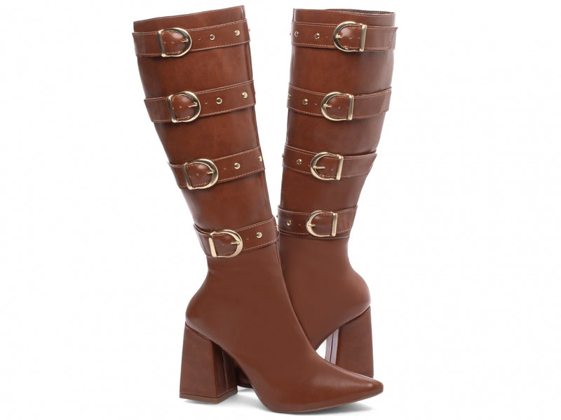 Bota Cano Alto Torrícella - Quatro Fivelas - Bico Fino