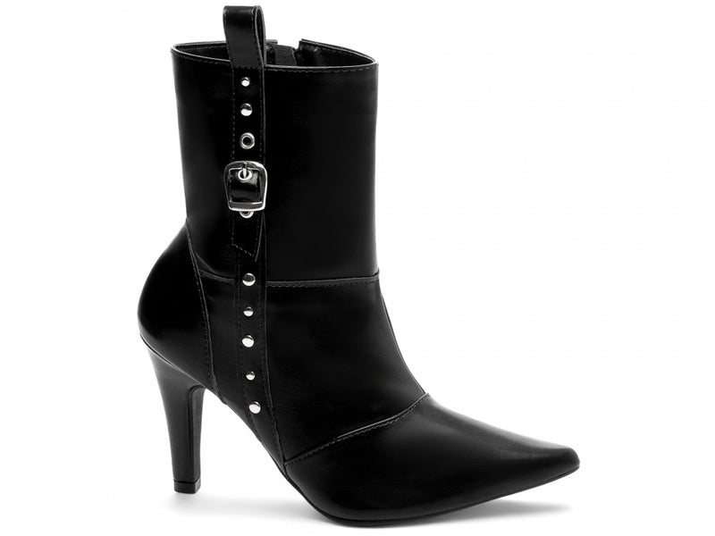 Bota Styles Preta Torrícella - Cano Médio - Bico Fino