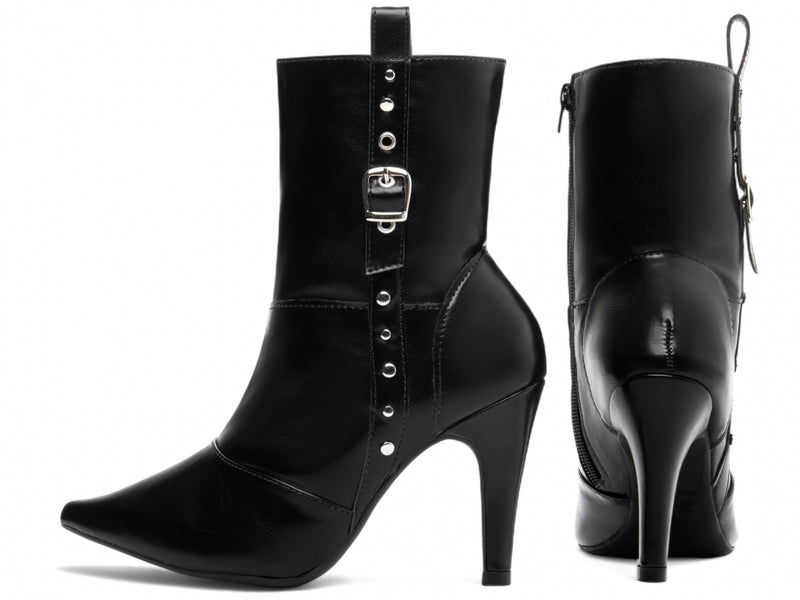 Bota Styles Preta Torrícella - Cano Médio - Bico Fino