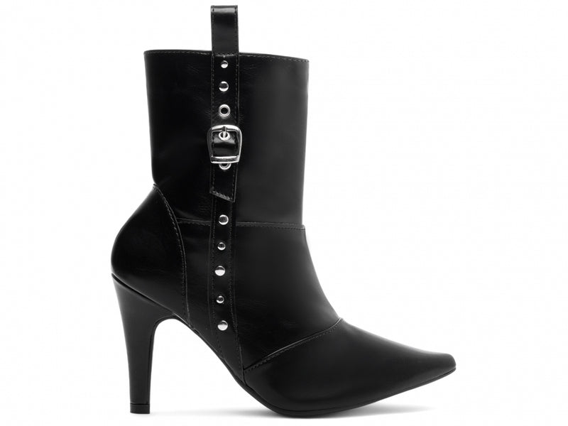 Bota Styles Preta Torrícella - Cano Médio - Bico Fino