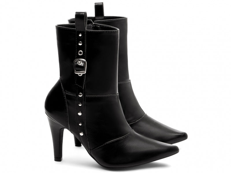 Bota Styles Preta Torrícella - Cano Médio - Bico Fino