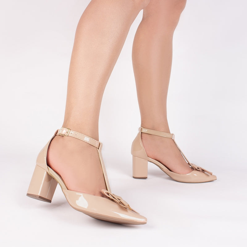 Sapato Brilho Versátil -  Laço e fivela - Palmilha em EVA