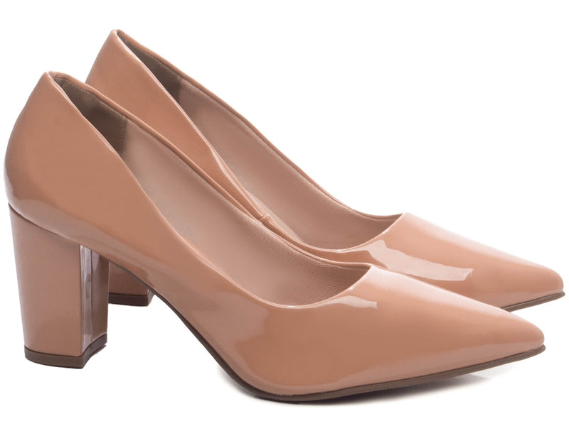 Sapato Scarpin Majestade -Salto Grosso Médio - Numeração (39 ao 44)