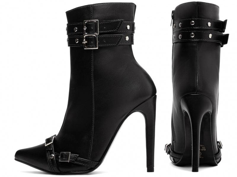 Bota Power Preta Torrícella - Fivela Prata - Bico Fino