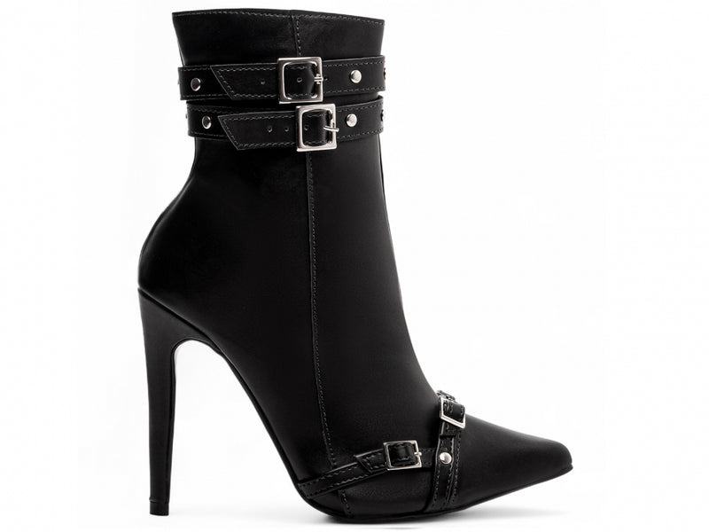 Bota Power Preta Torrícella - Fivela Prata - Bico Fino