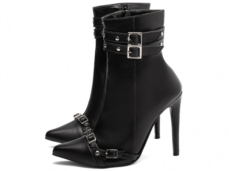 Bota Power Preta Torrícella - Fivela Prata - Bico Fino