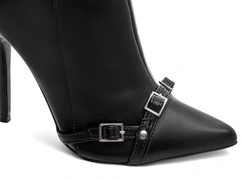 Bota Power Preta Torrícella - Fivela Prata - Bico Fino