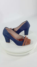 Sapato Jeans - Laço Caramelo